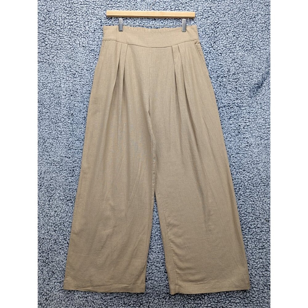 Abercrombie & Fitch Wide Leg Pants in Beige